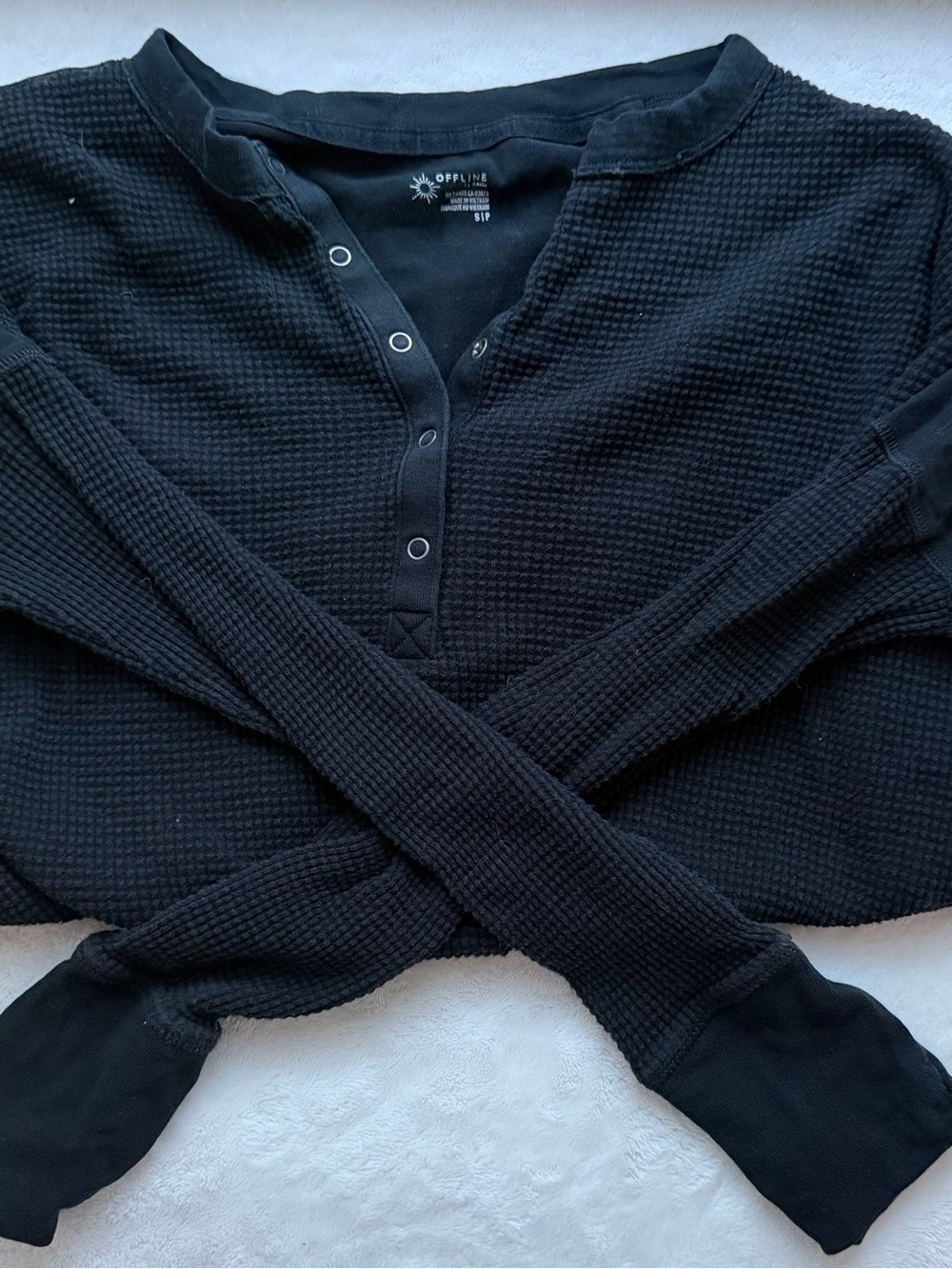 Black Waffle Knit Offline